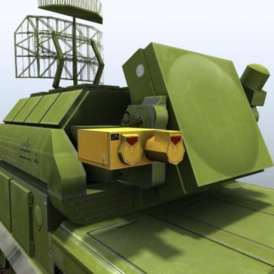 3D Model of Game-ready model of modern Russian/Chinese SAM TOR-M1 (SA-15 Gauntlet) with two RGB textures (2048x2048 and 1024x512) and one RGBA (512x512) texture for radar. - 3D Render 6